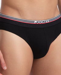 Super Combed Cotton Solid Brief with Ultrasoft Waistband - New Black