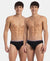 Super Combed Cotton Solid Brief with Ultrasoft Waistband - New Black (Pack of 2)