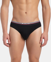 Super Combed Cotton Solid Brief with Ultrasoft Waistband - New Black (Pack of 2)