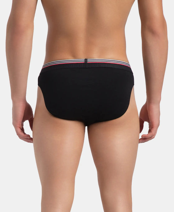 Super Combed Cotton Solid Brief with Ultrasoft Waistband - New Black (Pack of 2)