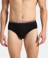 Super Combed Cotton Solid Brief with Ultrasoft Waistband - Black