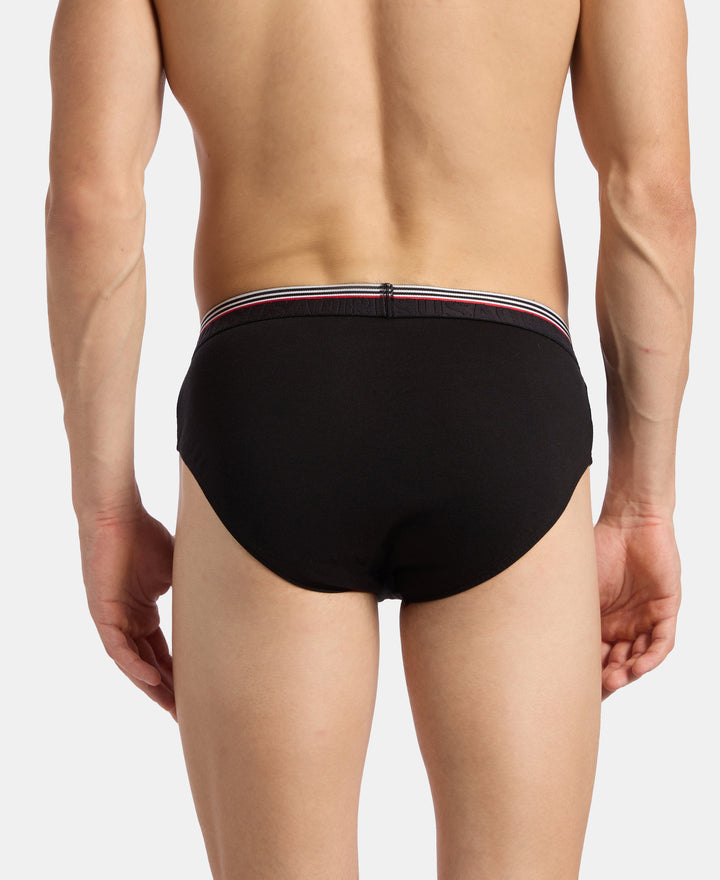 Super Combed Cotton Solid Brief with Ultrasoft Waistband - Black