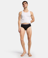 Super Combed Cotton Solid Brief with Ultrasoft Waistband - Black