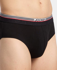 Super Combed Cotton Solid Brief with Ultrasoft Waistband - Black