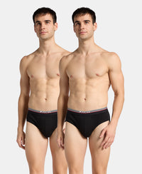 Super Combed Cotton Solid Brief with Ultrasoft Waistband - Black (Pack of 2)