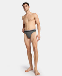 Super Combed Cotton Solid Brief with Ultrasoft Waistband - Charcoal Melange