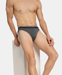 Super Combed Cotton Solid Brief with Ultrasoft Waistband - Charcoal Melange