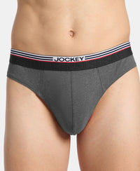 Super Combed Cotton Solid Brief with Ultrasoft Waistband - Charcoal Melange