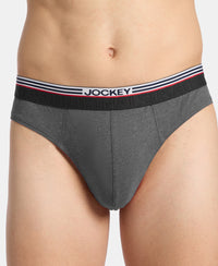 Super Combed Cotton Solid Brief with Ultrasoft Waistband - Charcoal Melange (Pack of 2)