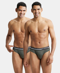 Super Combed Cotton Solid Brief with Ultrasoft Waistband - Deep Olive (Pack of 2)