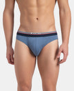 Super Combed Cotton Solid Brief with Ultrasoft Waistband - New Light Denim Melange