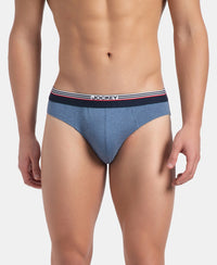 Super Combed Cotton Solid Brief with Ultrasoft Waistband - New Light Denim Melange