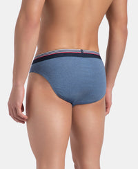 Super Combed Cotton Solid Brief with Ultrasoft Waistband - New Light Denim Melange