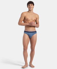 Super Combed Cotton Solid Brief with Ultrasoft Waistband - New Light Denim Melange