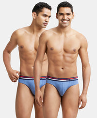 Super Combed Cotton Solid Brief with Ultrasoft Waistband - Light Denim Melange (Pack of 2)