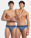 Super Combed Cotton Solid Brief with Ultrasoft Waistband - Light Denim Melange (Pack of 2)