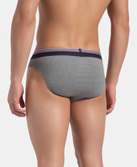 Super Combed Cotton Solid Brief with Ultrasoft Waistband - New Mid Grey Melange