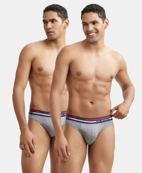Super Combed Cotton Solid Brief with Ultrasoft Waistband - Mid Grey Melange (Pack of 2)