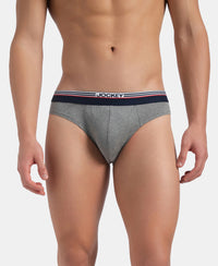 Super Combed Cotton Solid Brief with Ultrasoft Waistband - New Mid Grey Melange (Pack of 2)