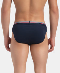 Super Combed Cotton Solid Brief with Ultrasoft Waistband - New Navy