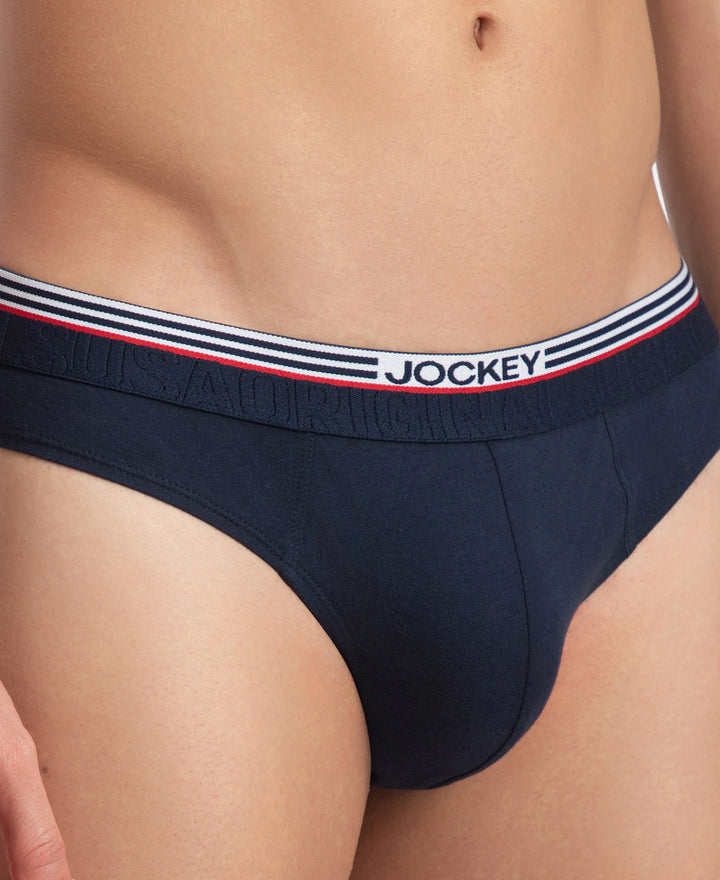 Super Combed Cotton Solid Brief with Ultrasoft Waistband - New Navy