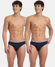Super Combed Cotton Solid Brief with Ultrasoft Waistband - New Navy (Pack of 2)