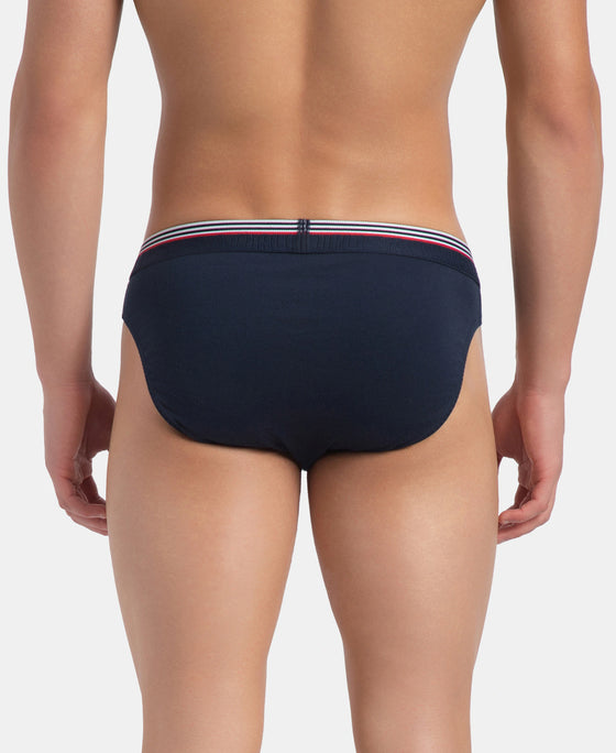 Super Combed Cotton Solid Brief with Ultrasoft Waistband - New Navy (Pack of 2)
