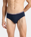 Super Combed Cotton Solid Brief with Ultrasoft Waistband - Navy