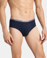 Super Combed Cotton Solid Brief with Ultrasoft Waistband - Navy