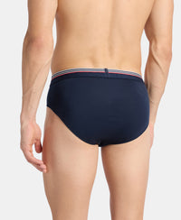 Super Combed Cotton Solid Brief with Ultrasoft Waistband - Navy