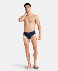 Super Combed Cotton Solid Brief with Ultrasoft Waistband - Navy