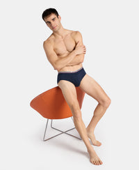 Super Combed Cotton Solid Brief with Ultrasoft Waistband - Navy