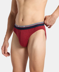Super Combed Cotton Solid Brief with Ultrasoft Waistband - Red Melange (Pack of 2)