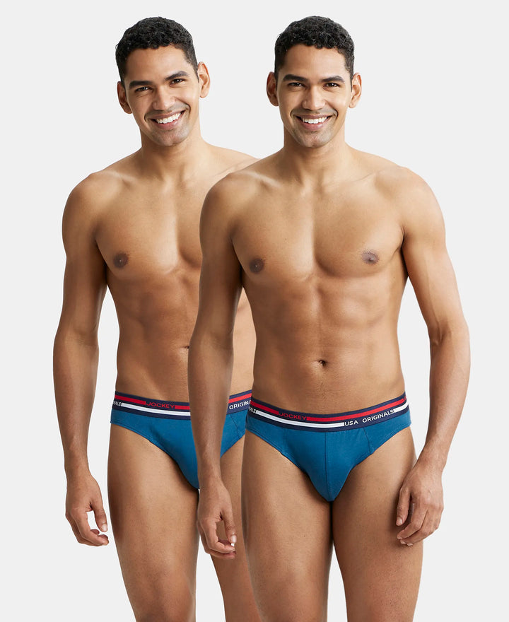 Super Combed Cotton Solid Brief with Ultrasoft Waistband - Seaport Teal (Pack of 2)