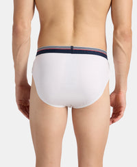 Super Combed Cotton Solid Brief with Ultrasoft Waistband - White