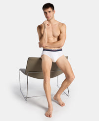 Super Combed Cotton Solid Brief with Ultrasoft Waistband - White