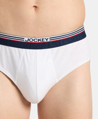 Super Combed Cotton Solid Brief with Ultrasoft Waistband - White