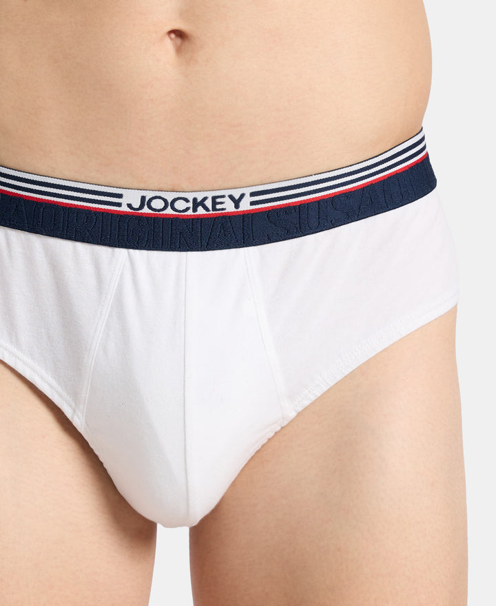 Super Combed Cotton Solid Brief with Ultrasoft Waistband - White