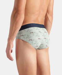 Super Combed Cotton Printed Brief with Ultrasoft Waistband - Jadeite & Earth (Pack of 2)