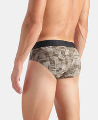 Super Combed Cotton Printed Brief with Ultrasoft Waistband - Jadeite & Earth (Pack of 2)