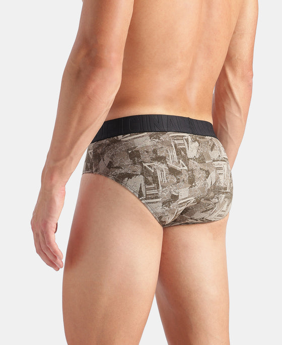 Super Combed Cotton Printed Brief with Ultrasoft Waistband - Jadeite & Earth (Pack of 2)