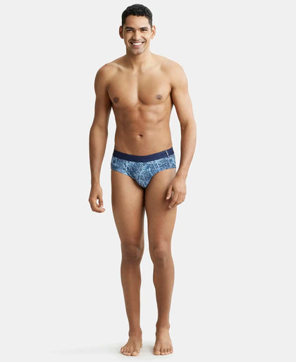 Super Combed Cotton Printed Brief with Ultrasoft Waistband - Navy Dusk Blue (Pack of 2)-8
