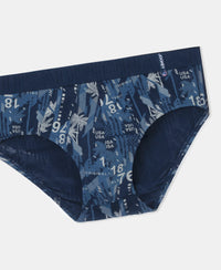 Super Combed Cotton Printed Brief with Ultrasoft Waistband - Navy & Karanda Red (Pack of 2)
