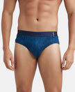 Super Combed Cotton Printed Brief with Ultrasoft Waistband - Seaport Teal-1