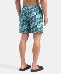 Super Combed Mercerized Cotton Woven Printed Boxer Shorts with Side Pockets - Leisure Time