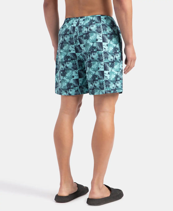 Super Combed Mercerized Cotton Woven Printed Boxer Shorts with Side Pockets - Leisure Time