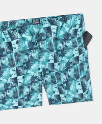 Super Combed Mercerized Cotton Woven Printed Boxer Shorts with Side Pockets - Leisure Time
