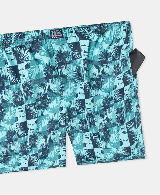 Super Combed Mercerized Cotton Woven Printed Boxer Shorts with Side Pockets - Leisure Time