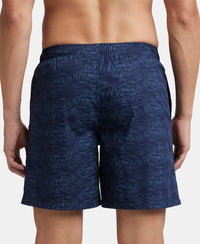 Super Combed Mercerized Cotton Woven Printed Boxer Shorts with Side Pockets - Navy & Burnt Olive (Pack of 2)