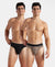 Super Combed Cotton Elastane Stretch Solid Brief with Ultrasoft Waistband - Black & Earth (Pack of 2)